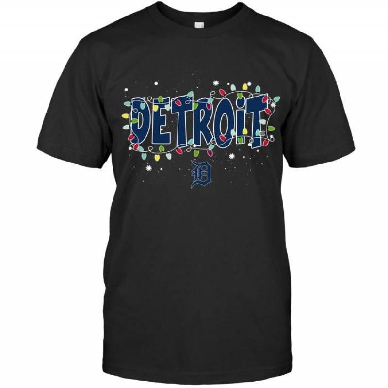 Detroit Tigers Christmas Fairy Lights T Shirt – Gearpenguin.com