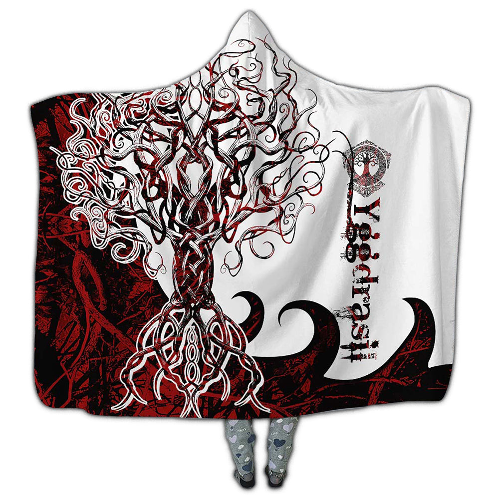 Viking Yggdrasil Legend Red And White Amazing Style – Hoodie Blanket  – Owl Ohh