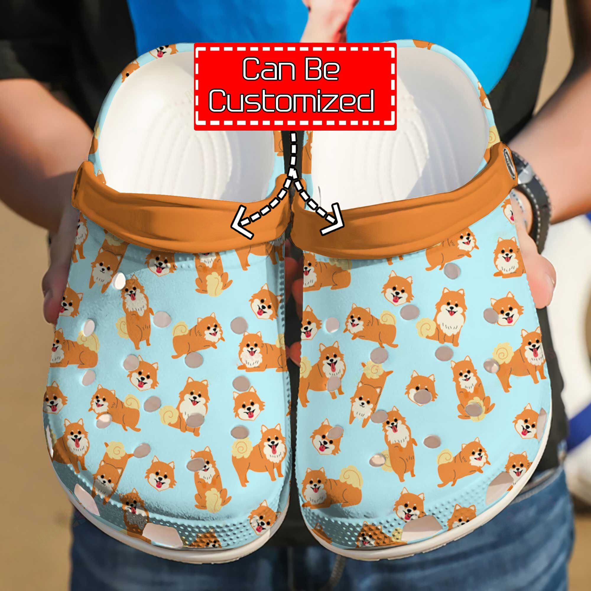 Dog Crocs – Personalized Pomeranian Pattern Clog Shoes