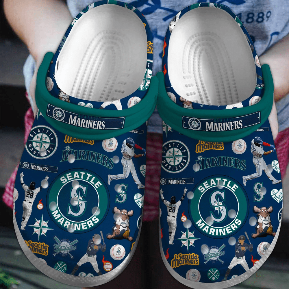 Seattle Mariners Baseball team MLB Sport Crocs Clogs Crocband Shoes Comfortable For Men Women and Kids