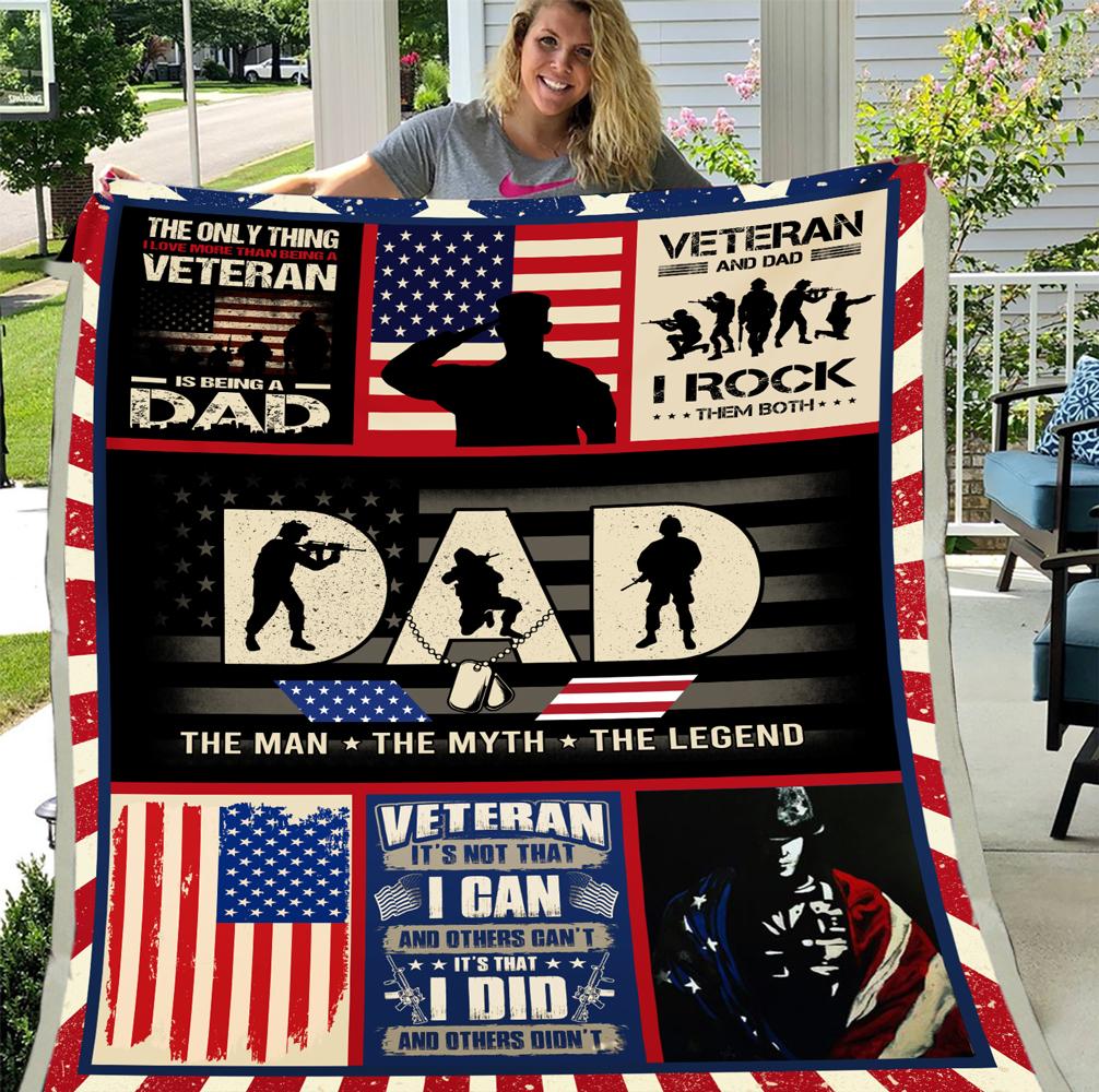 Veteran Dad Gift, Gift For Veteran Dad, Gift For Veteran, I Am A Veteran Fleece Blanket