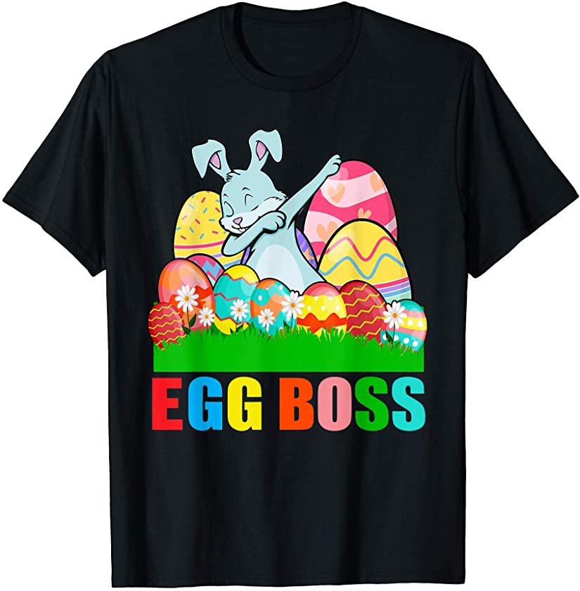 Dabbing Egg Boss Easter Bunny Kids Boys Girls Hunting T-Shirt