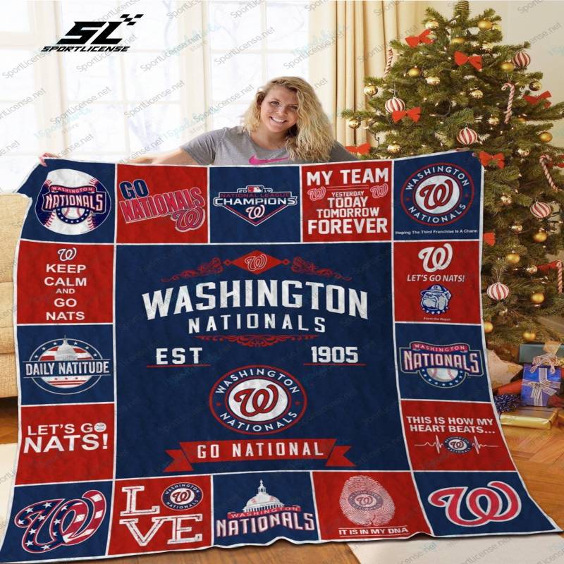 H Washington Nationals Quilt Blanket Ver 17