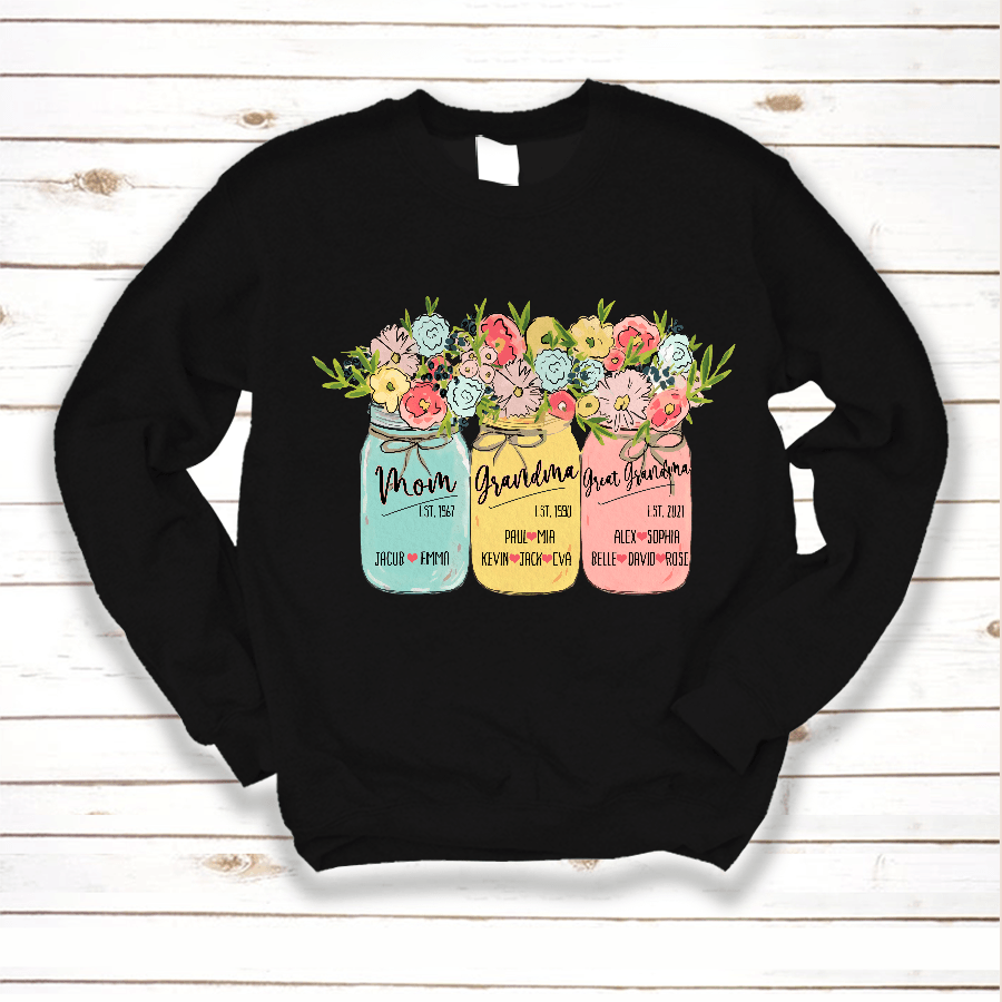 Flower Art Mom Grandma Great Grandma Shirt