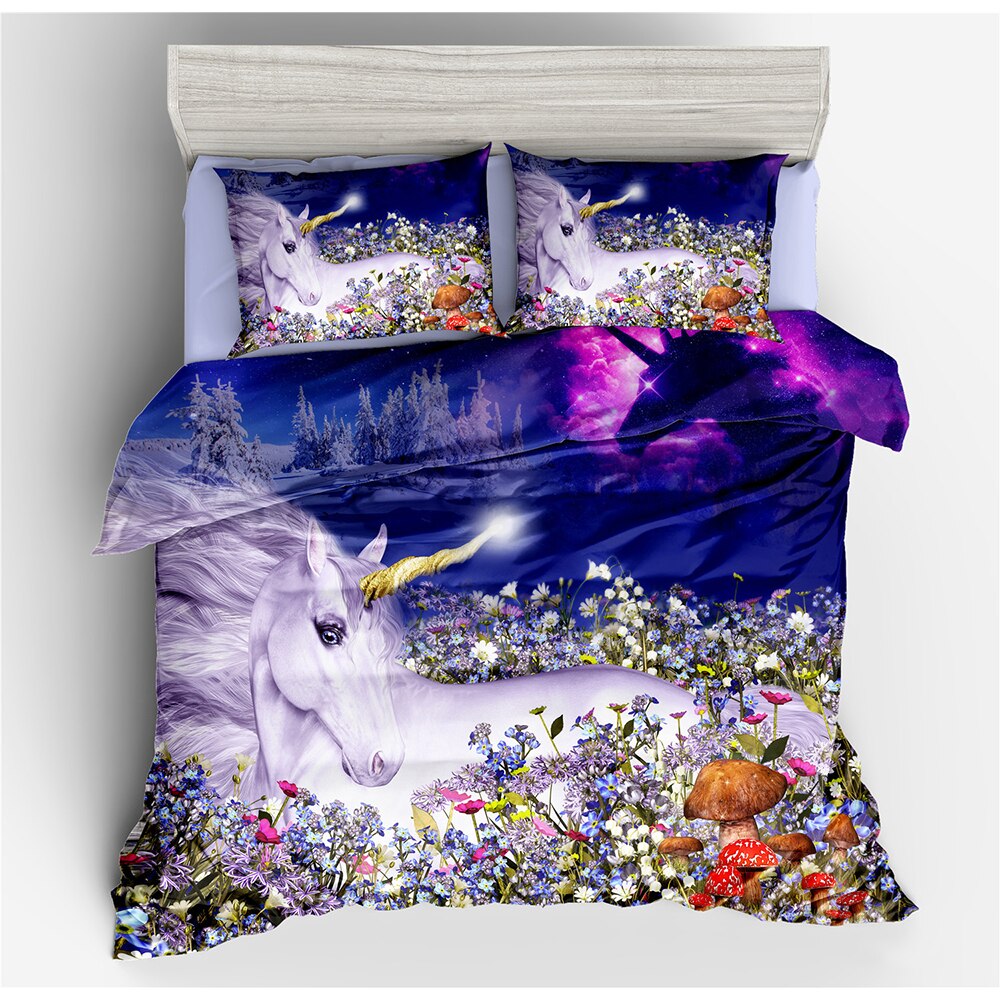 Watercolor Unicorn Dream Catcher Cover Wind Chime Duvet Cover Bedding Set With Pillowcases