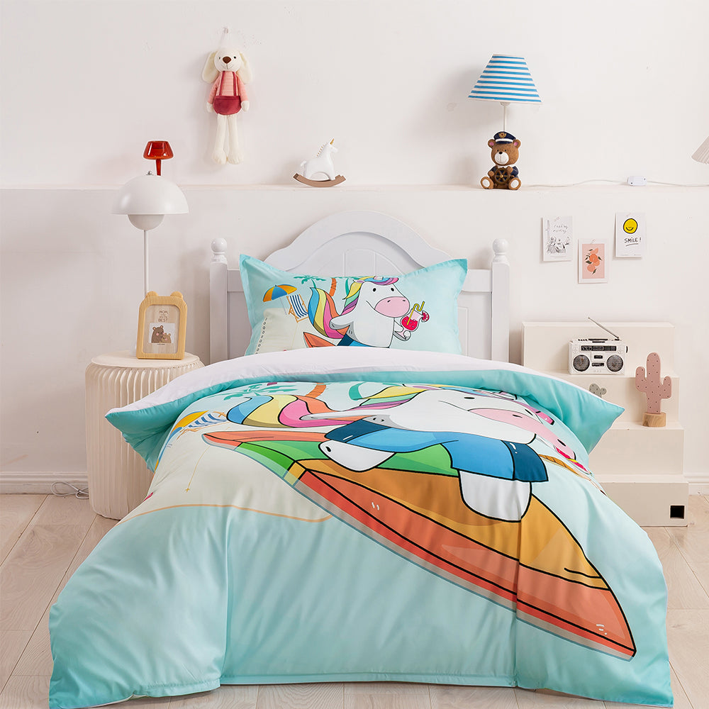 3D Cartoon Animal Unicorn Quilt Cover Set Bedding Set Duvet Cover Pillowcases 351