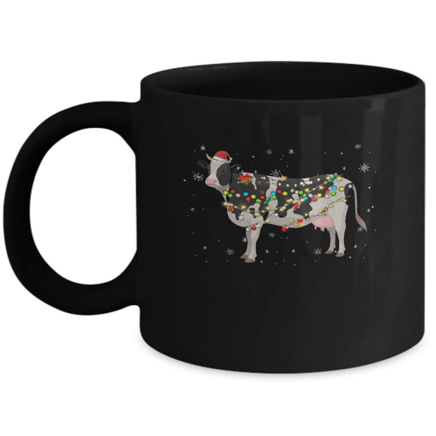 Vintage Cow Merry Christmas Light Led Mug