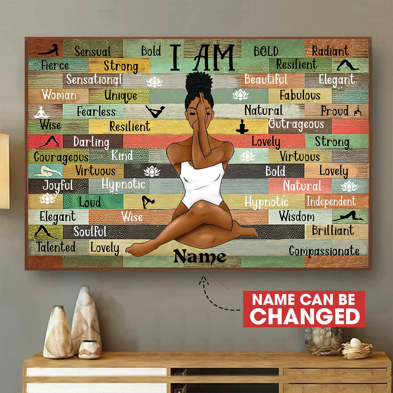 Black Woman Strong Wall Art Personalized Customized Painting Art 3D Home Decoration Gift Idea