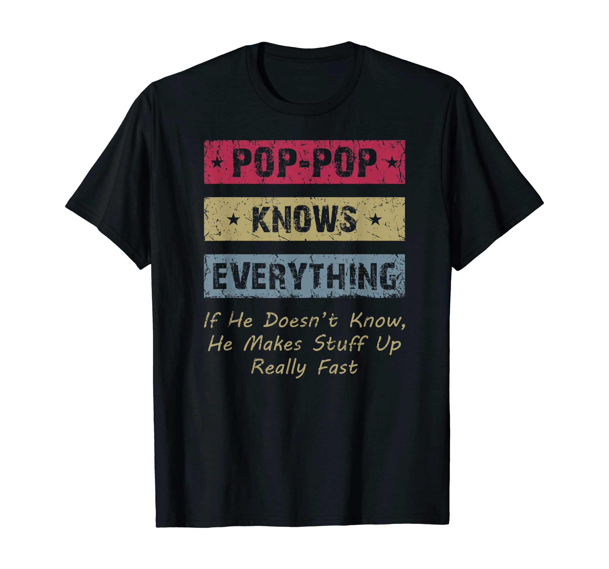 Mens Pop-Pop Knows Everything If He Doesn’t Know Gift For Father T-Shirt