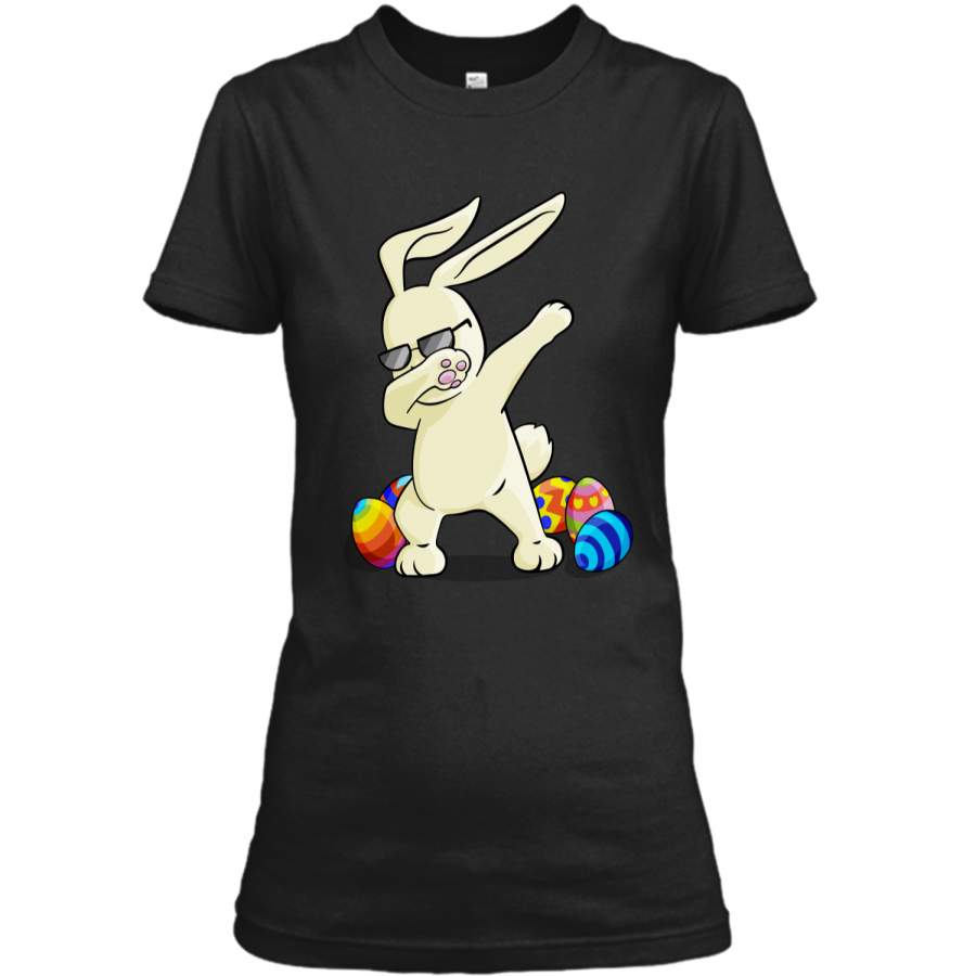 Dabbing Easter Bunny T-Shirt Bunny Happy Easter Shirt Ladies Custom