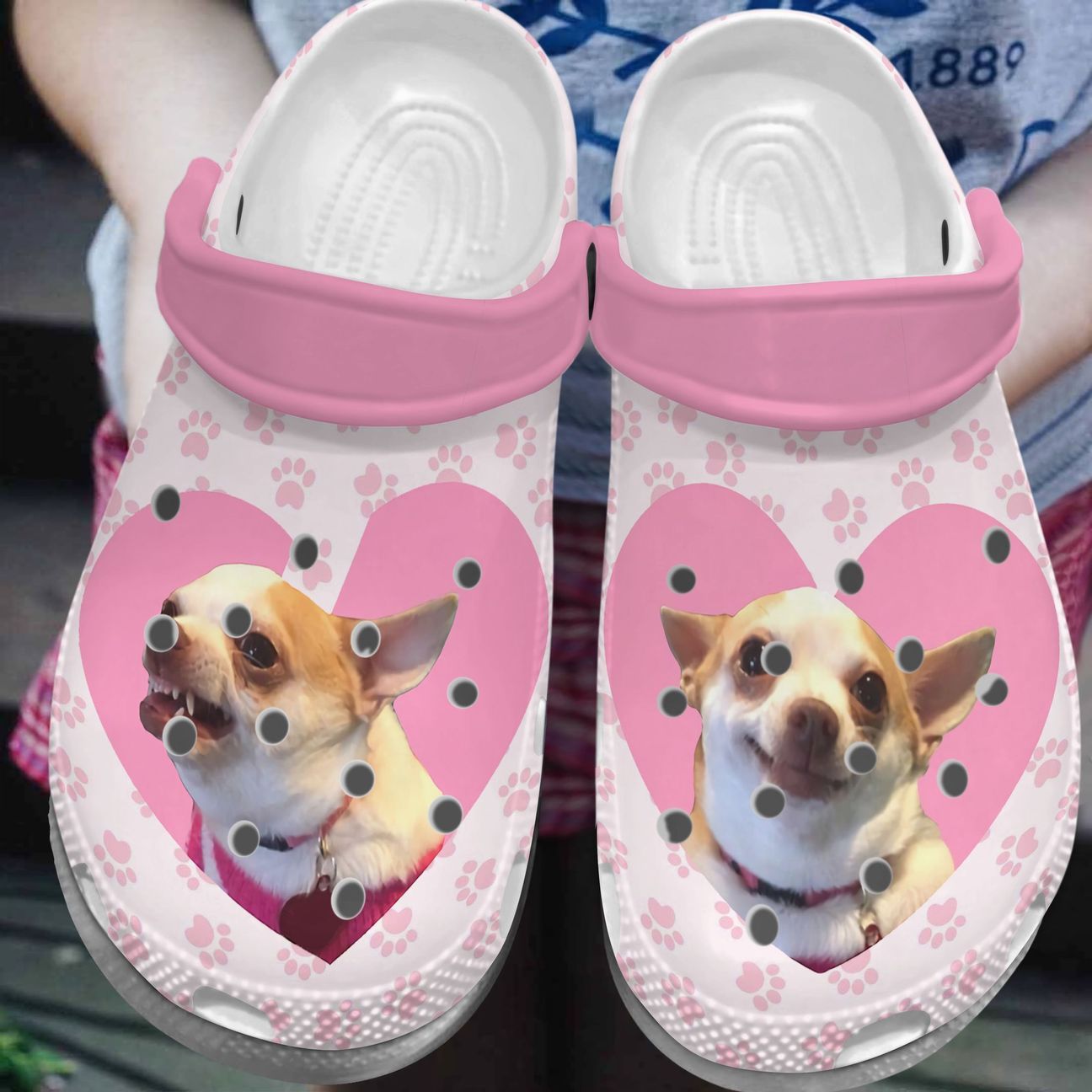 Chihuahua Personalized Clog, Custom Name, Text, Color, Number Fashion Style For Women, Men, Kid, Print 3D Smirky Chihuahua