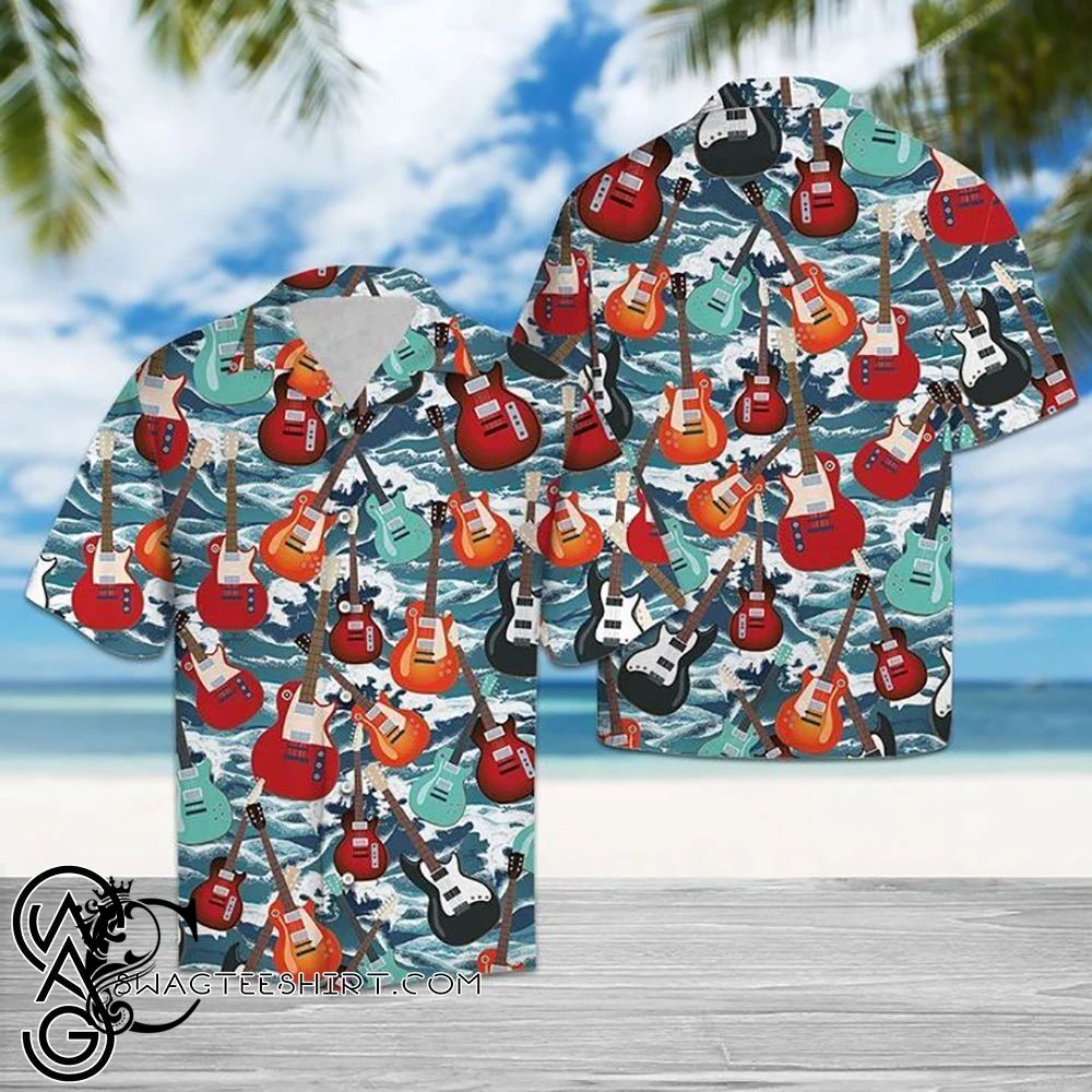 Beach Shirt Electric Guitar Hawaiian Shirt- Chillicothemall