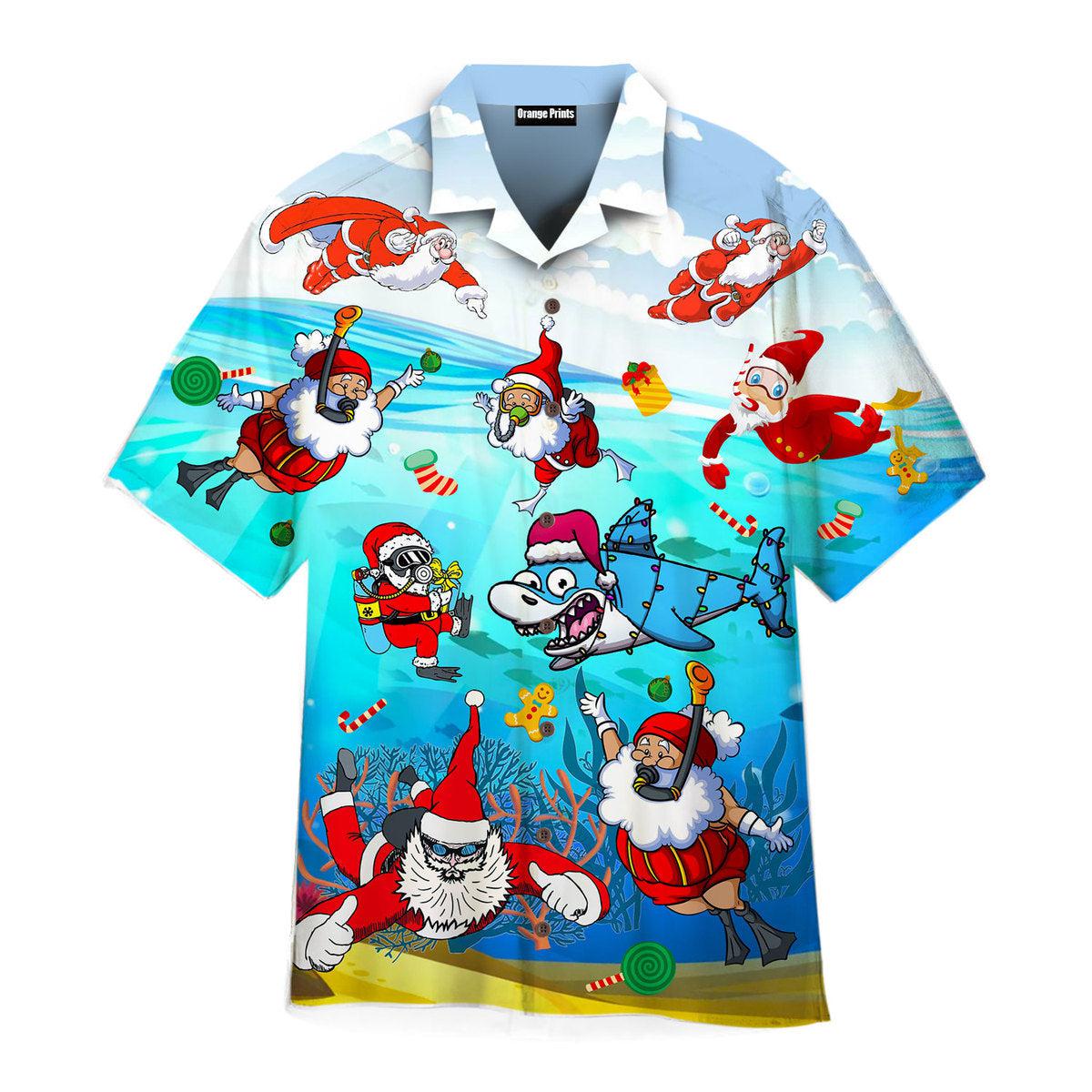 Scuba Diving Santa Claus Christmas Hawaii Shirt For Men Women Ha41743