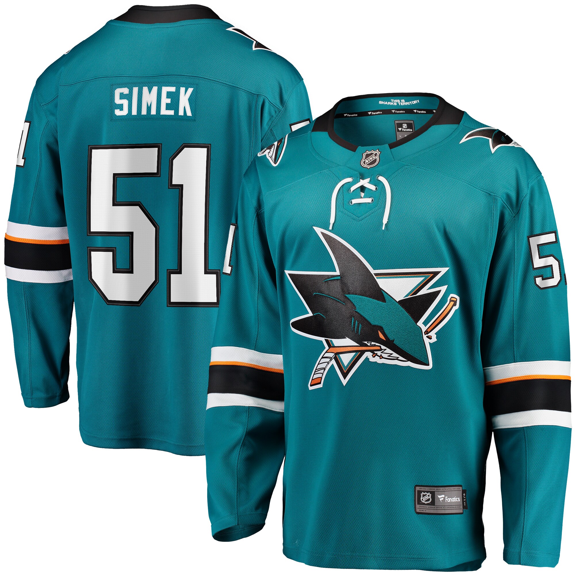 Radim Simek San Jose Sharks Home Breakaway Player Jersey – Teal