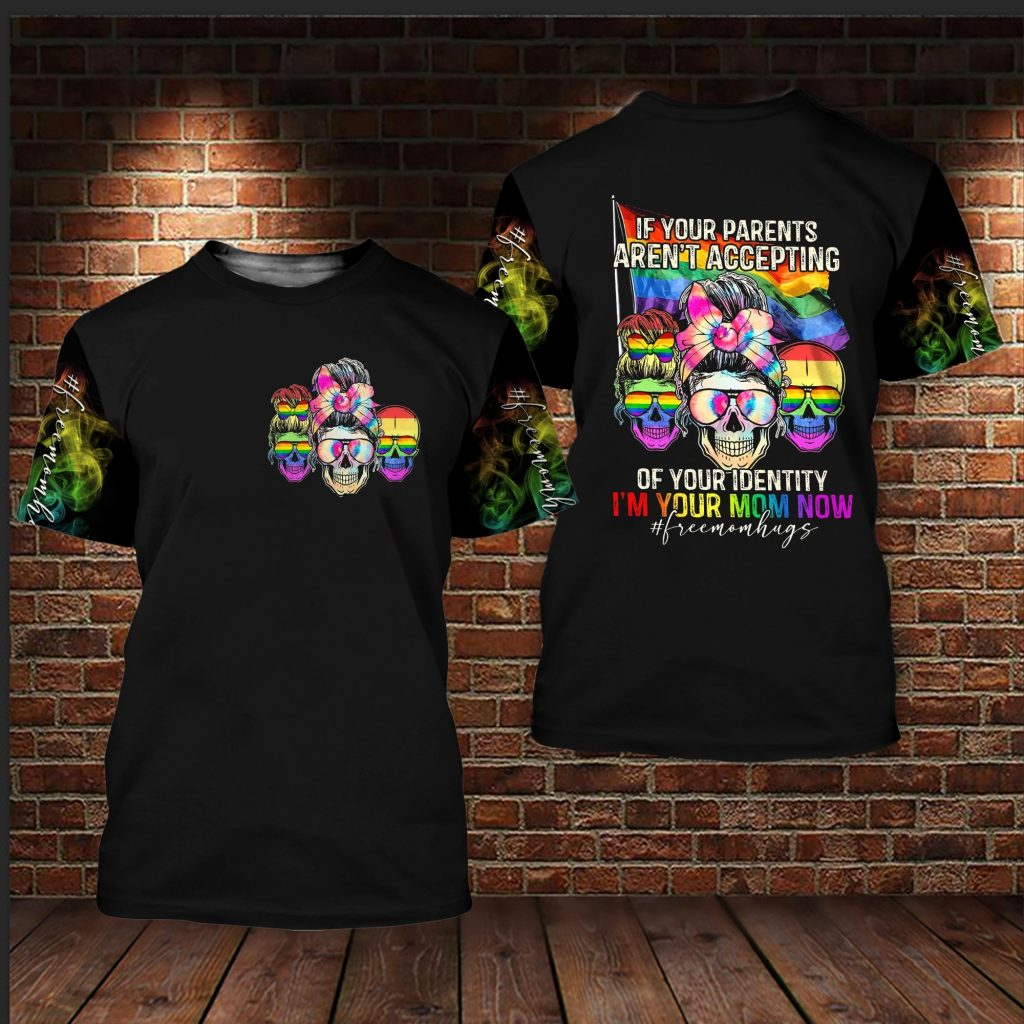 Skull Lgbt 3D T Shirt For Pride Month, Lesbian Skull Shirt, Pansexual Pride Skull Shirt