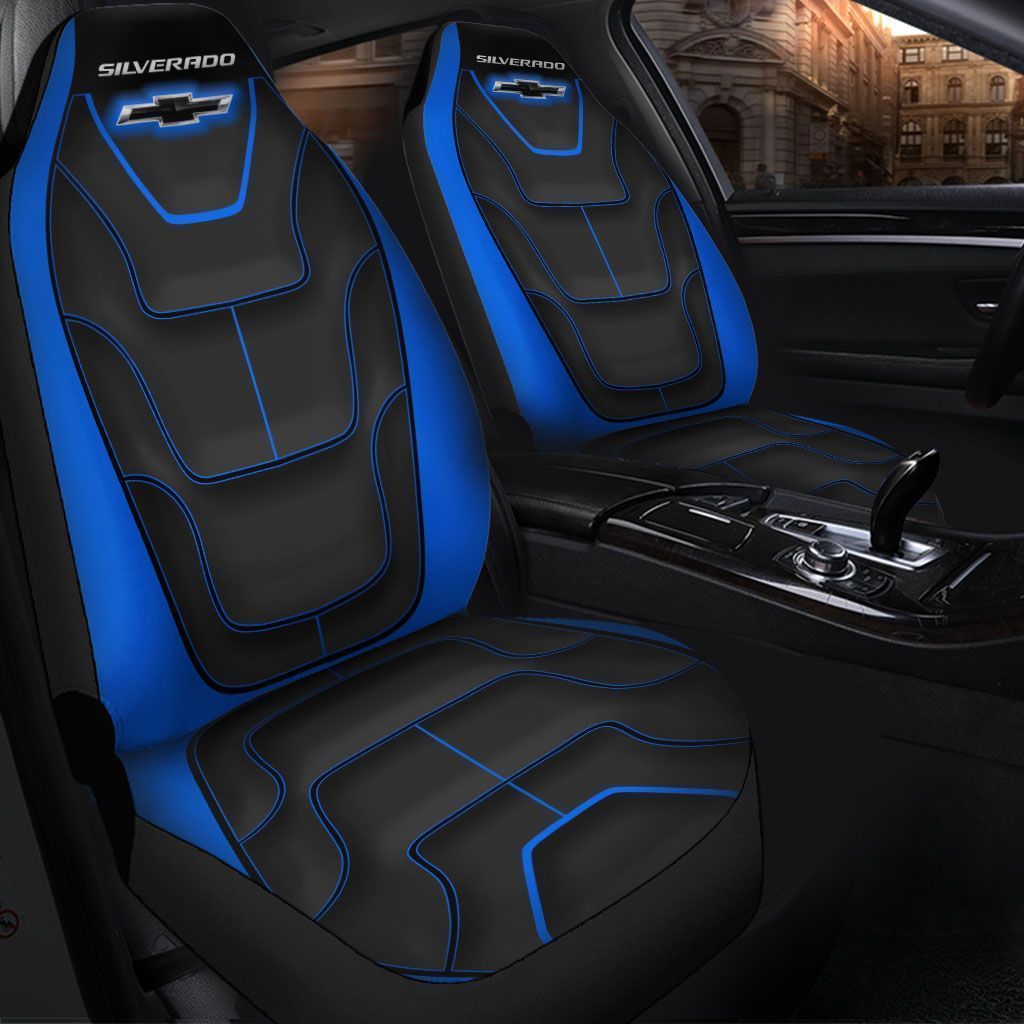 Chevrolet Silverado Pvt -Lt Car Seat Cover (Set Of 2) Ver 2 (Blue)