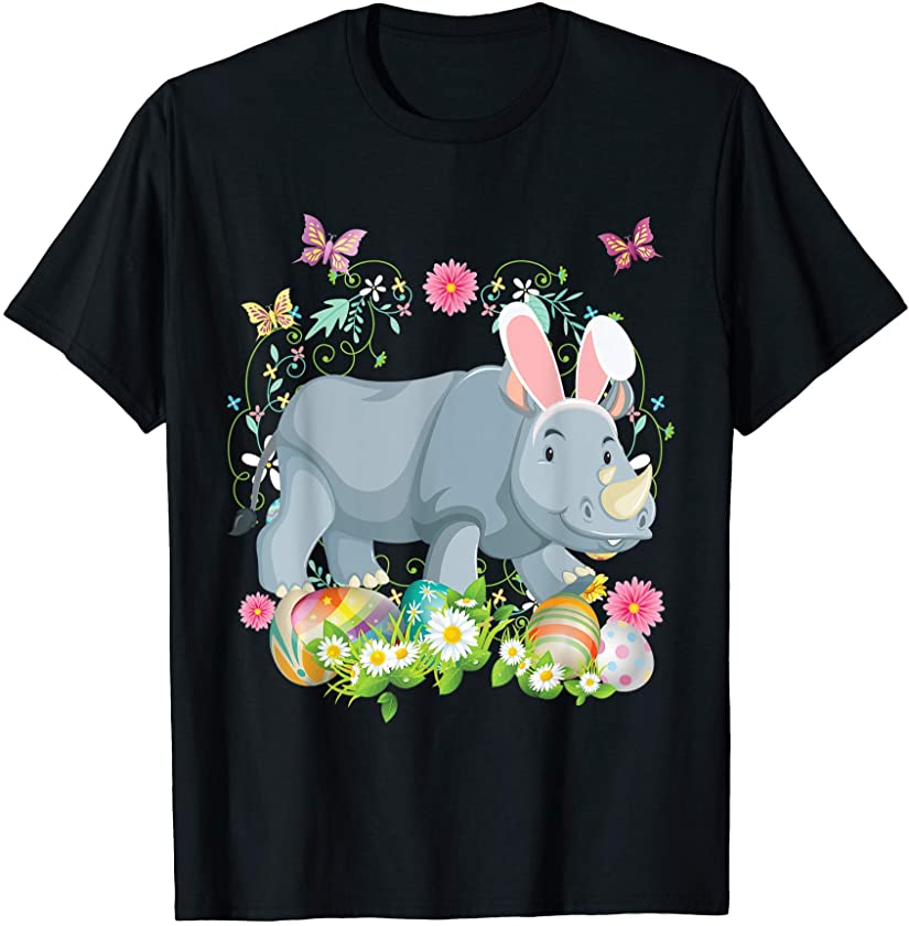 Bunny Rhino Happy Easter Day Lover Egg Hunt Lovely Cute T-Shirt