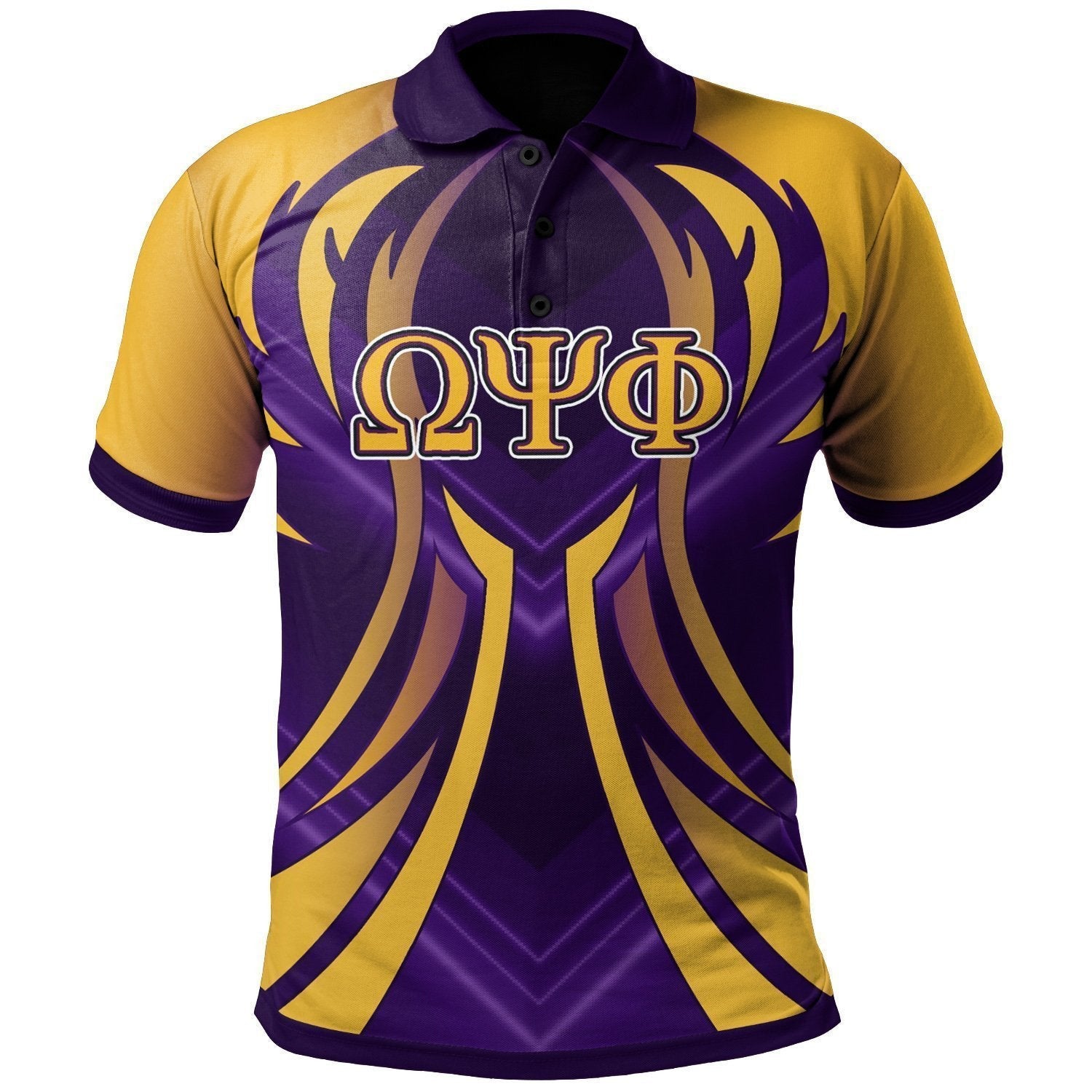 African Omega Psi Phi Bulldog Line Style Dropi Polo Shirt J5