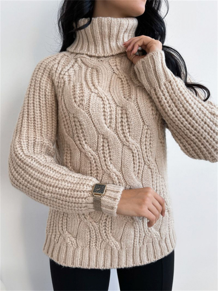 Winter Women’s Sweater 2023 Casual Warm Turtleneck Pullover Top Oversize Vintage Warm Knitted Sweaters For Women alx