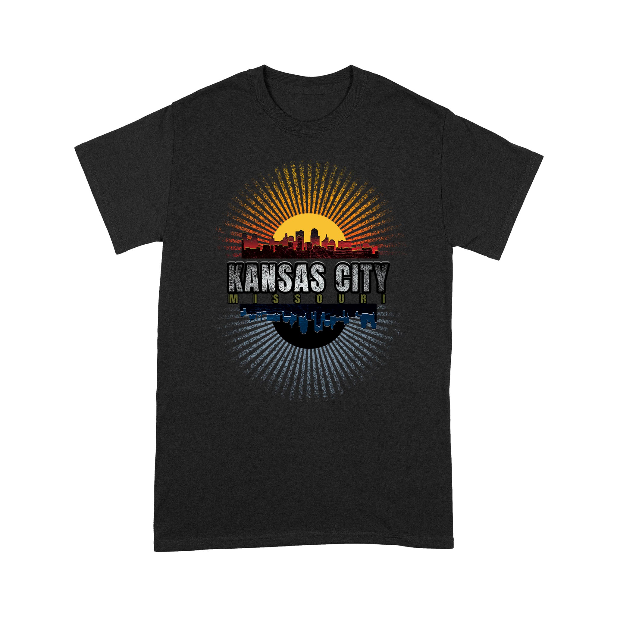 Distressed Kansas City Skyline Missouri State Map – Standard T-Shirt