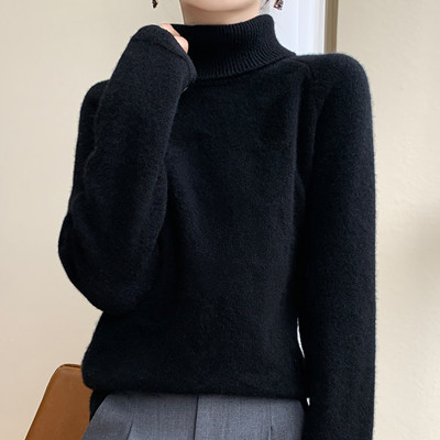 100% Merino wool sweater women’s turtleneck pullover autumn and winter new fashion knitted Korean loose bottoming shirt top wome alx