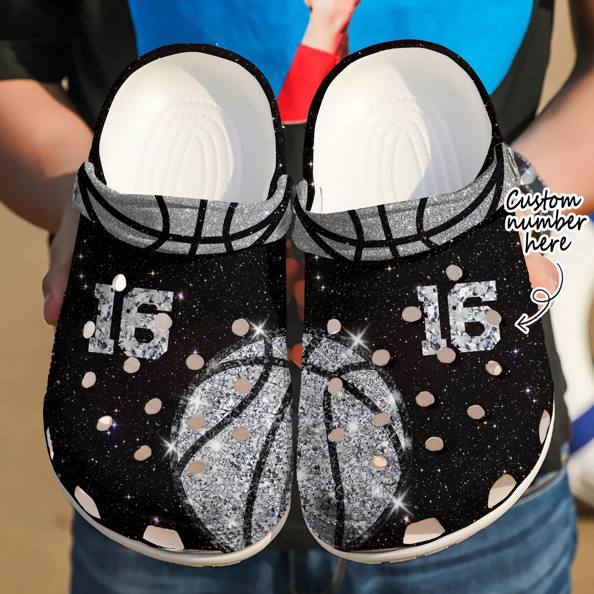 Basketball Personalized Diamond Sku 261 Crocs Clog Shoes