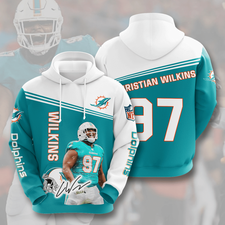 Christian Wilkins Miami Dolphins Miami Dolphins 58 Unisex 3D Hoodie Gift For Fans