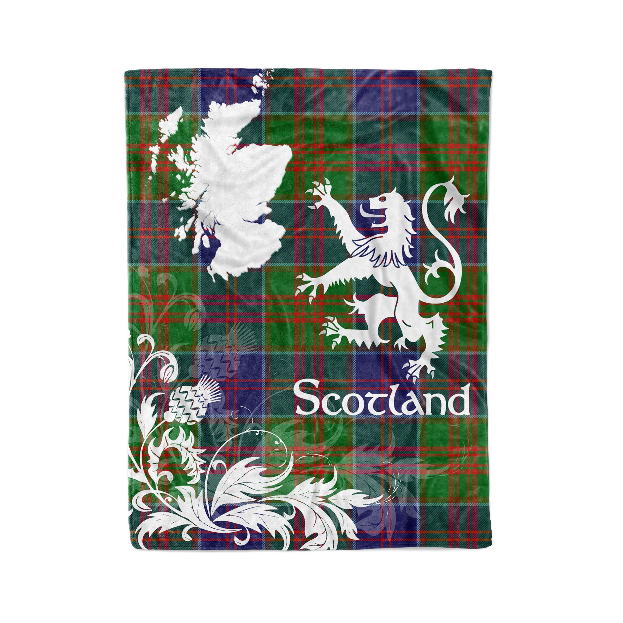 Tartan Plaid Fleece Blanket Tartan Blanket Thistle And Lion Scottish Clan Stewart Of Appin Hunting Plaid Blanket