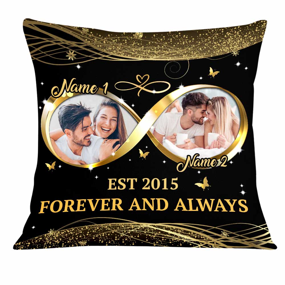 Personalized Couple Photo Husband Wife Infinity Love Pillow Db165 81O34