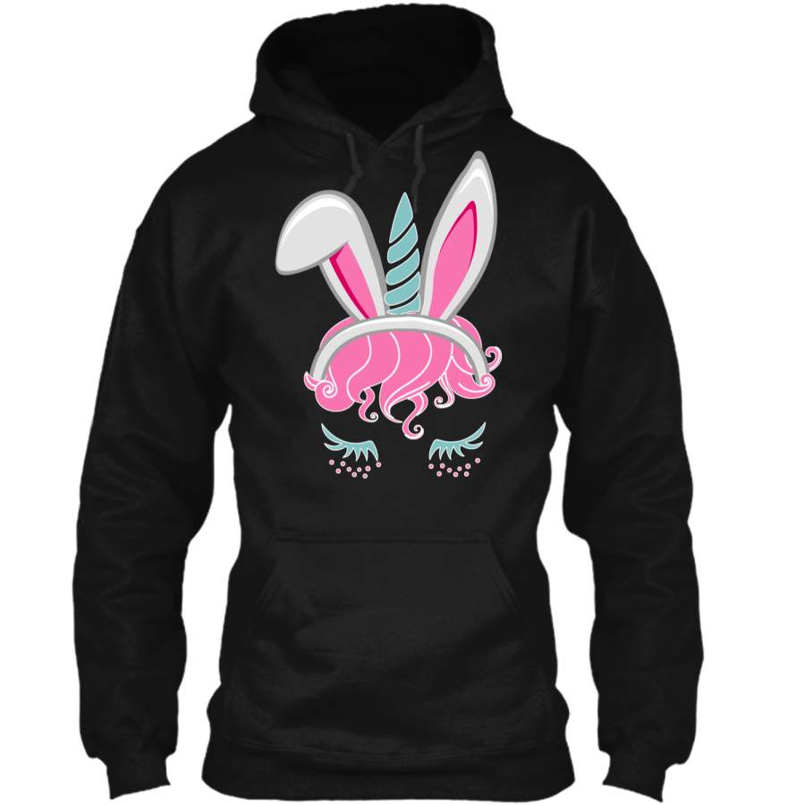 Bunnicorn Unicorn Bunny Easter Shirt for Rabbit lovers Pullover Hoodie 8 oz