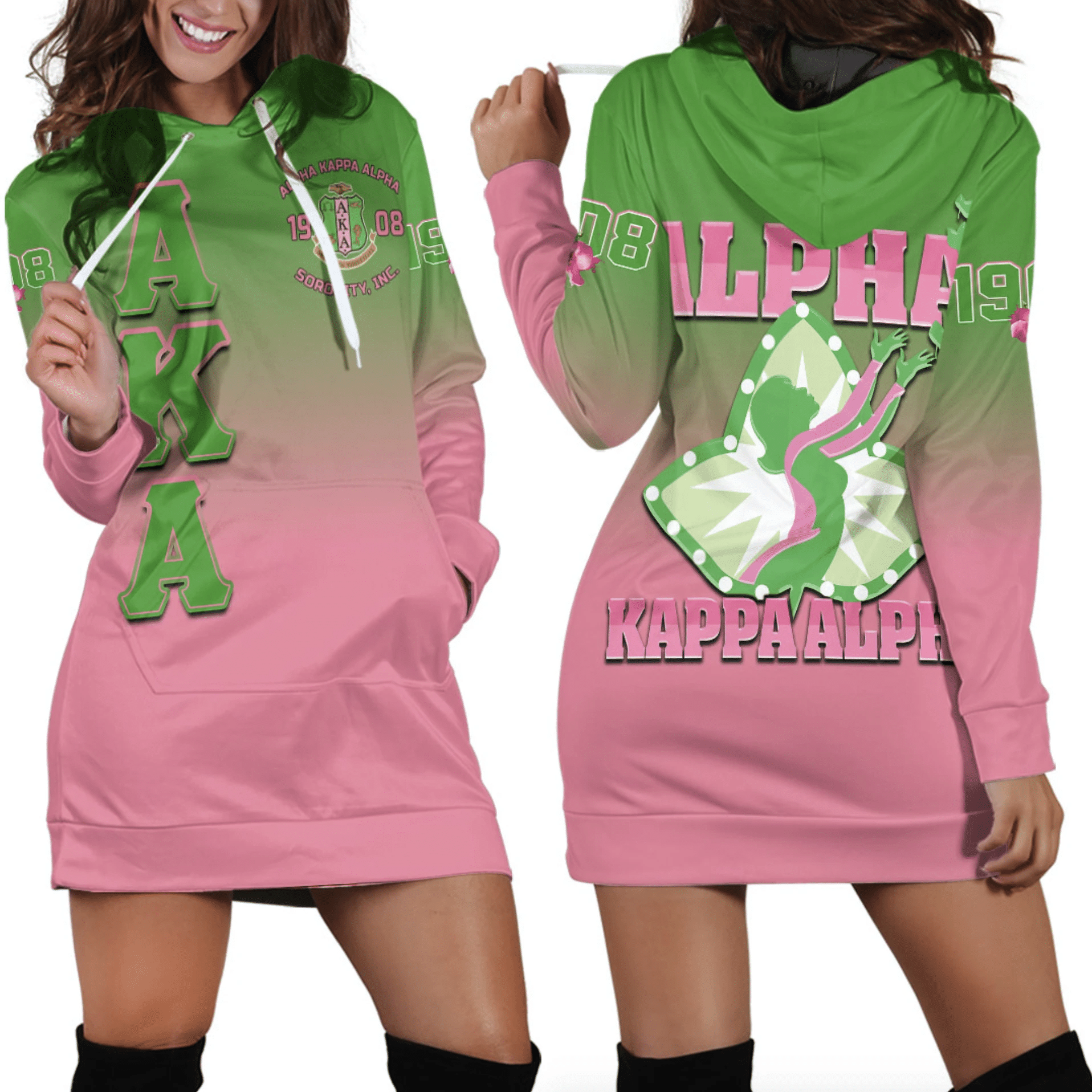 Africa Zone Dress – Alpha Kappa Alpha Gradient Hoodie Dress A31