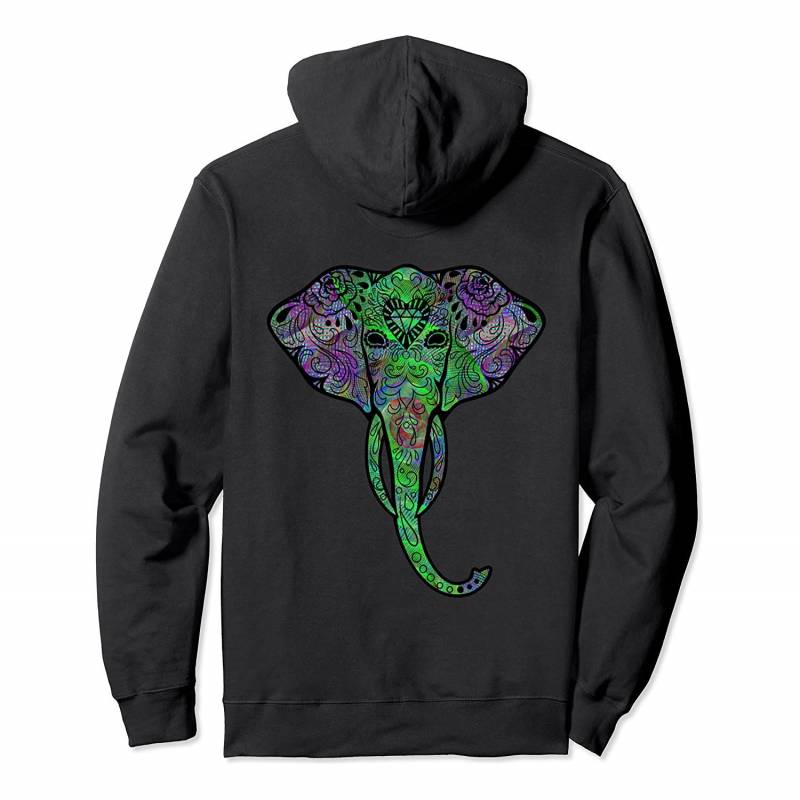 Psychedelic Elephant Gift – Trippy Colorful Sugar Skull Gift Pullover Hoodie, T-Shirt, Sweatshirt, Tank Top, Racerback, Dolman