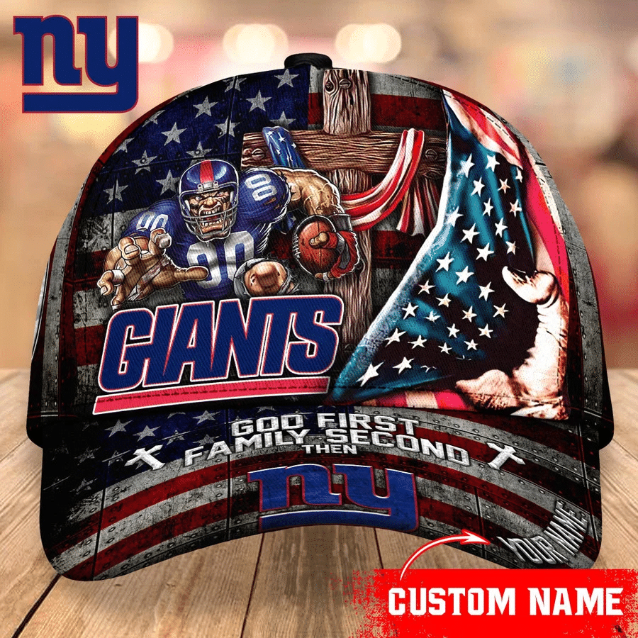 New York Giants Baseball Caps Mascot Flag Custom Name