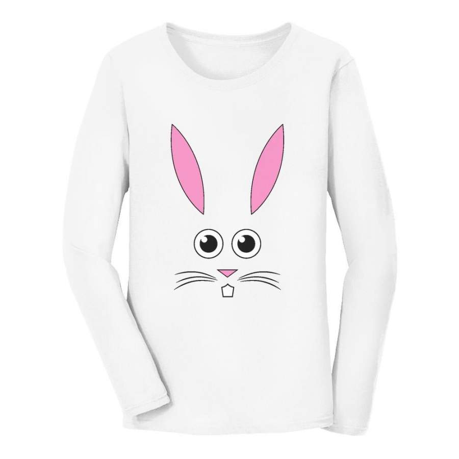 Cute Easter Bunny Face Women Long Sleeve T-Shirt