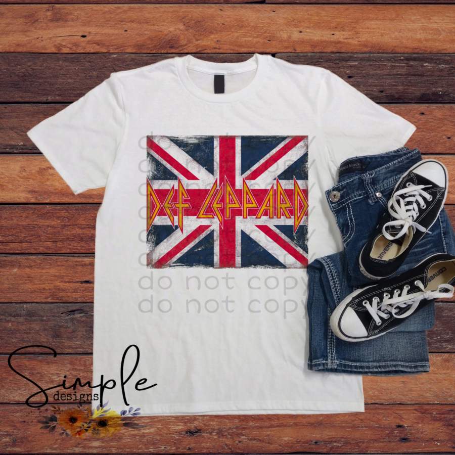 Def Leopard Flag Tees, Lyrics T-shirt, Raglan, Music Lyrics