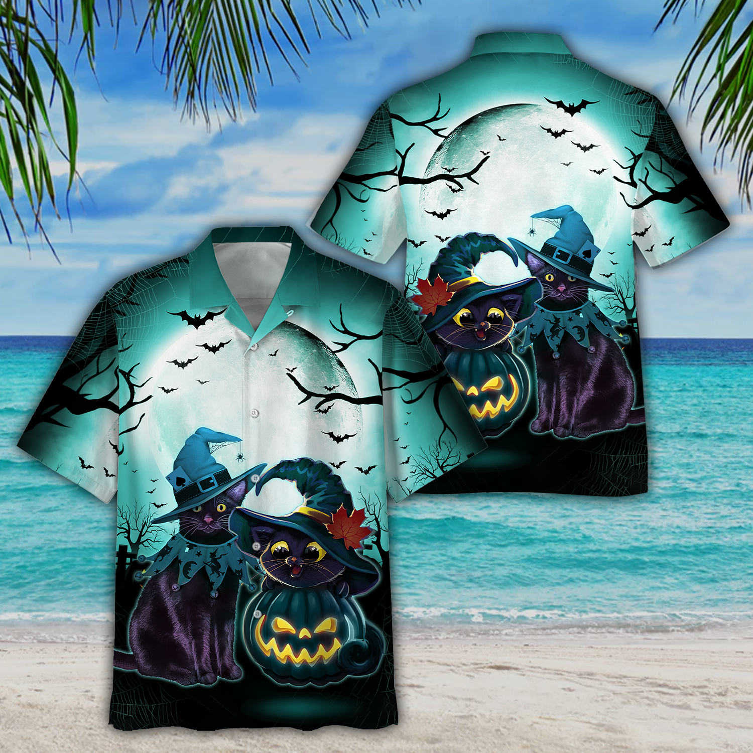 Black Cat Halloween Hawaii Shirt For Men Women Adult Ha9779