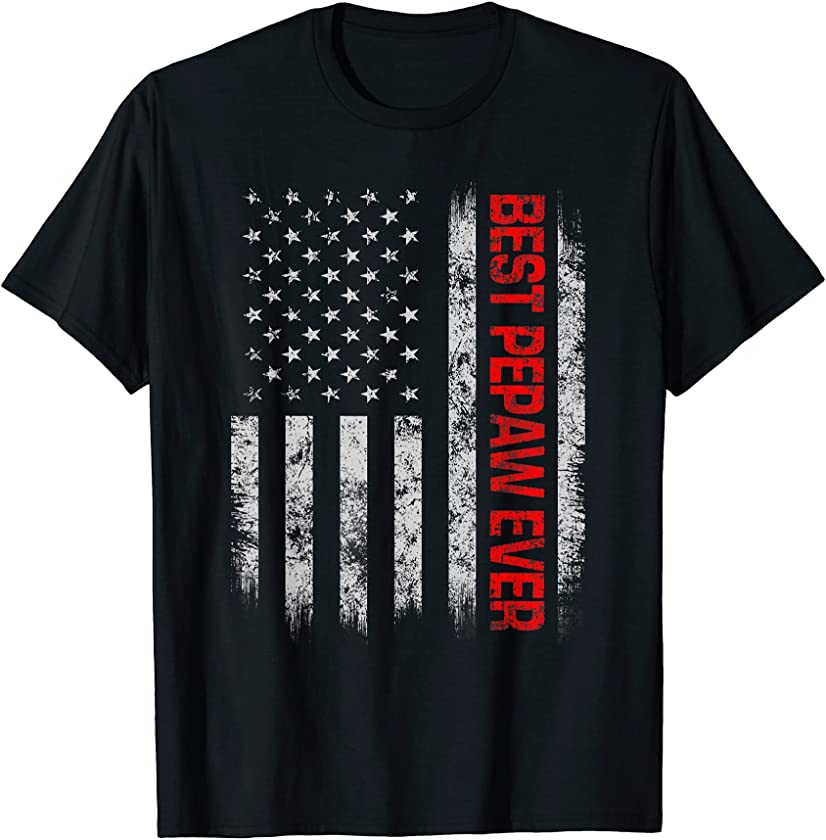 Best Pepaw Ever Vintage American Flag Father’s Day Christmas T-Shirt