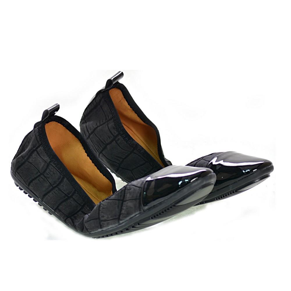 Black Crocodile Designe Ballerinas Shoes Ras3018