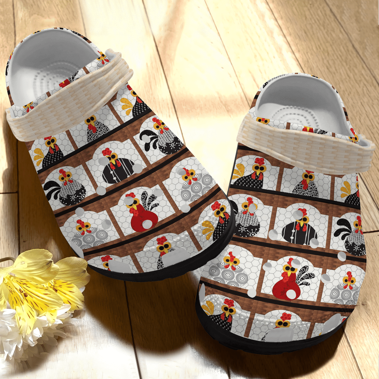 Chicken Personalized Clog, Custom Name, Text, Color, Number Fashion Style For Women, Men, Kid, Print 3D Pattern 3