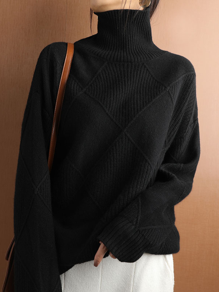 2022 Autumn Winter New Women’s Comfortable Thick Warm Fashion Oversize Turtleneck Knit Long Sleeve Top Sweater Women Pullovers alx