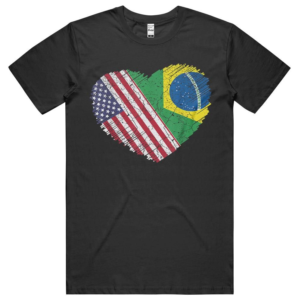 Brazilian American Flag Brazil Usa Pride Vintage Gift t-shirt, hoodie, long sleeve tee