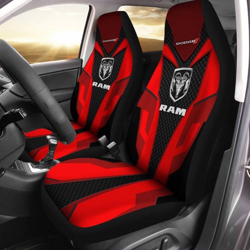 Dodge RAM TDV Car Seat Cover (Set of 2) Ver 1 (Red)