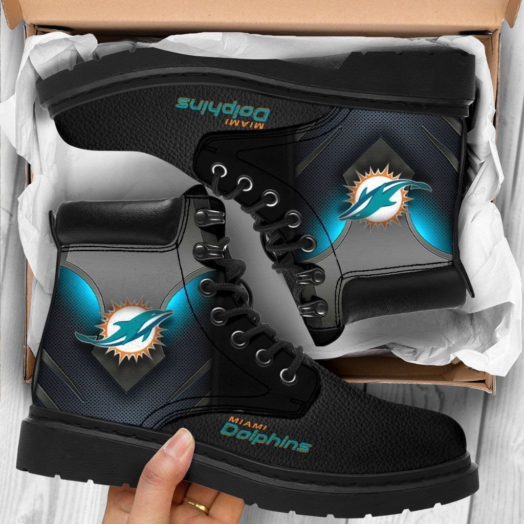 Miami Dolphins Boots – Premium Shoes/ Premium Leather Boots – Gift For Sports Lovers 135