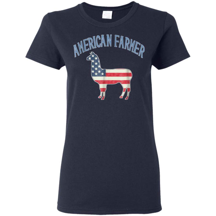 AGR American Llama Farmer Patriot Distressed Flag Gift tShirt