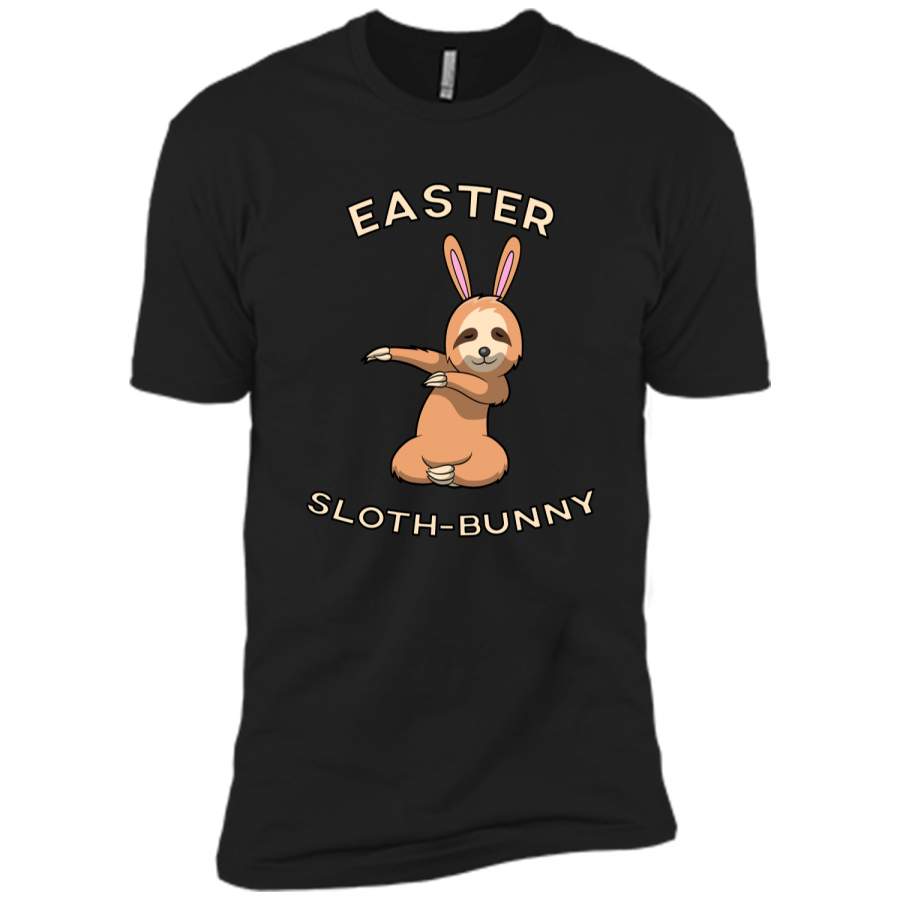 Dabbing Easter Bunny Shirt Boys Girls Sloth-Bunny T-shirt Next Level Premium Short Sleeve Tee