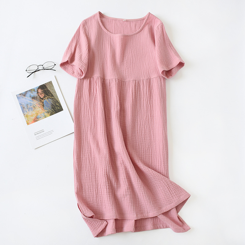 Women Summer Nightgowns Cotton Pajamas Plus Size Loose Lounge Dress Female Soft Comfortable Nightdress Sleepwear Home Clothing alx