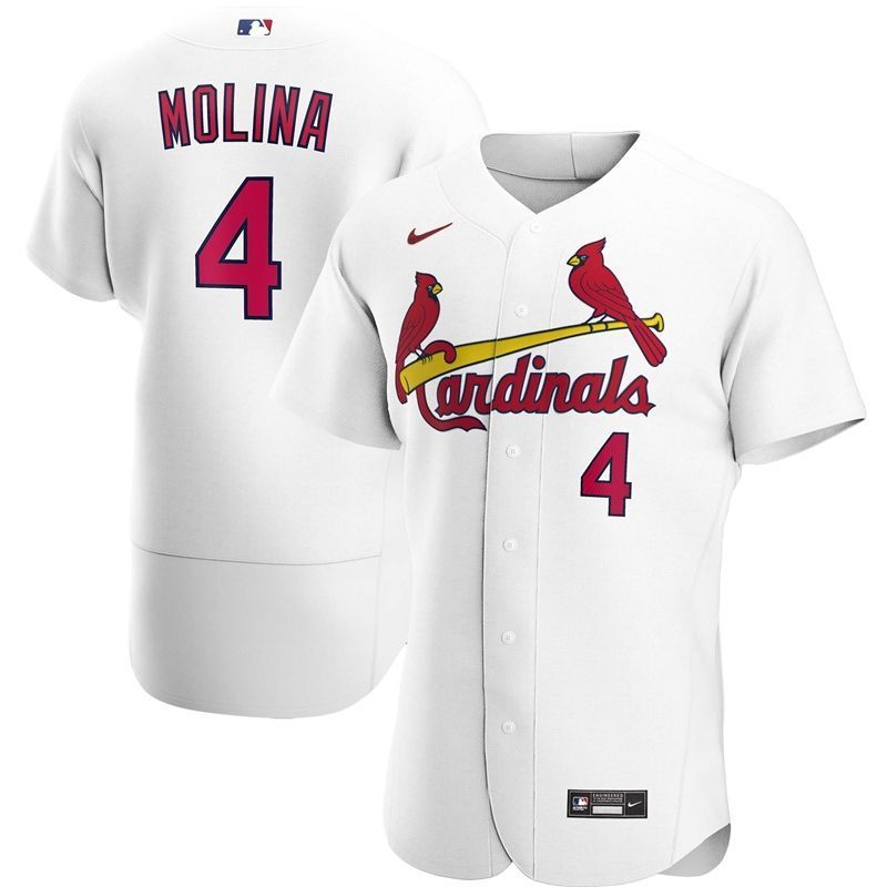 Yadier Molina #4 St Louis Cardinals 2020 MLB White Jersey A3