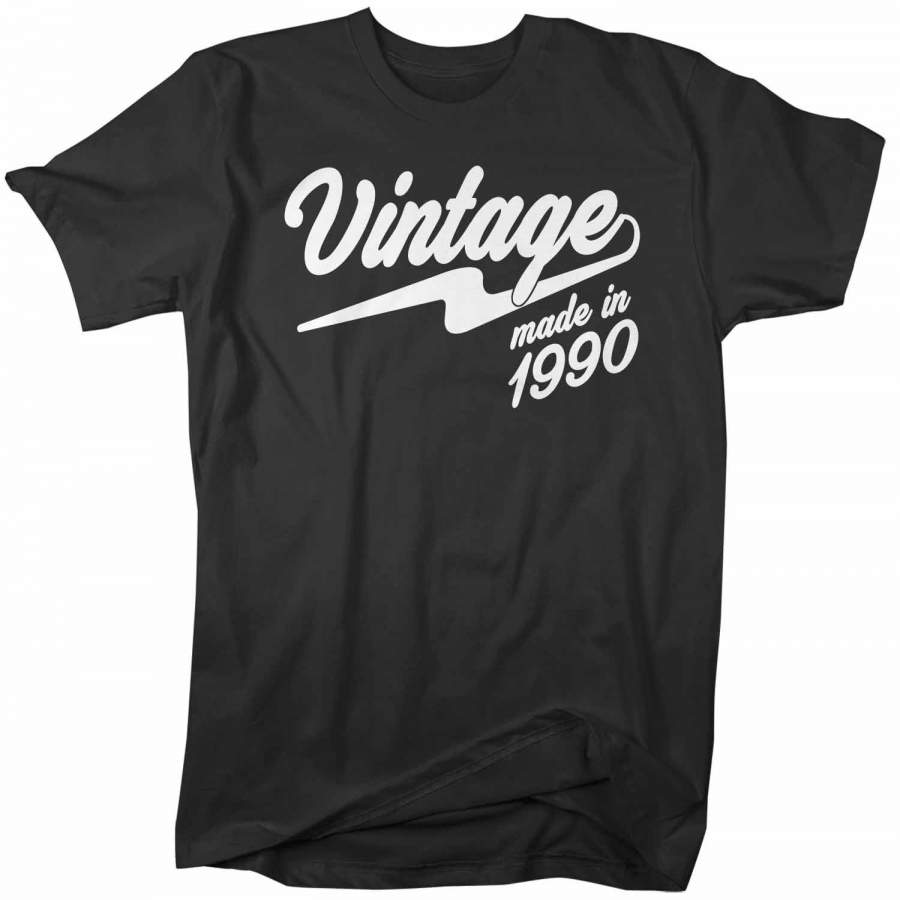 Men’s Vintage T Shirt 1990 Birthday Made In Shirt 30th Birthday Tee Retro Gift Idea Vintage Tee