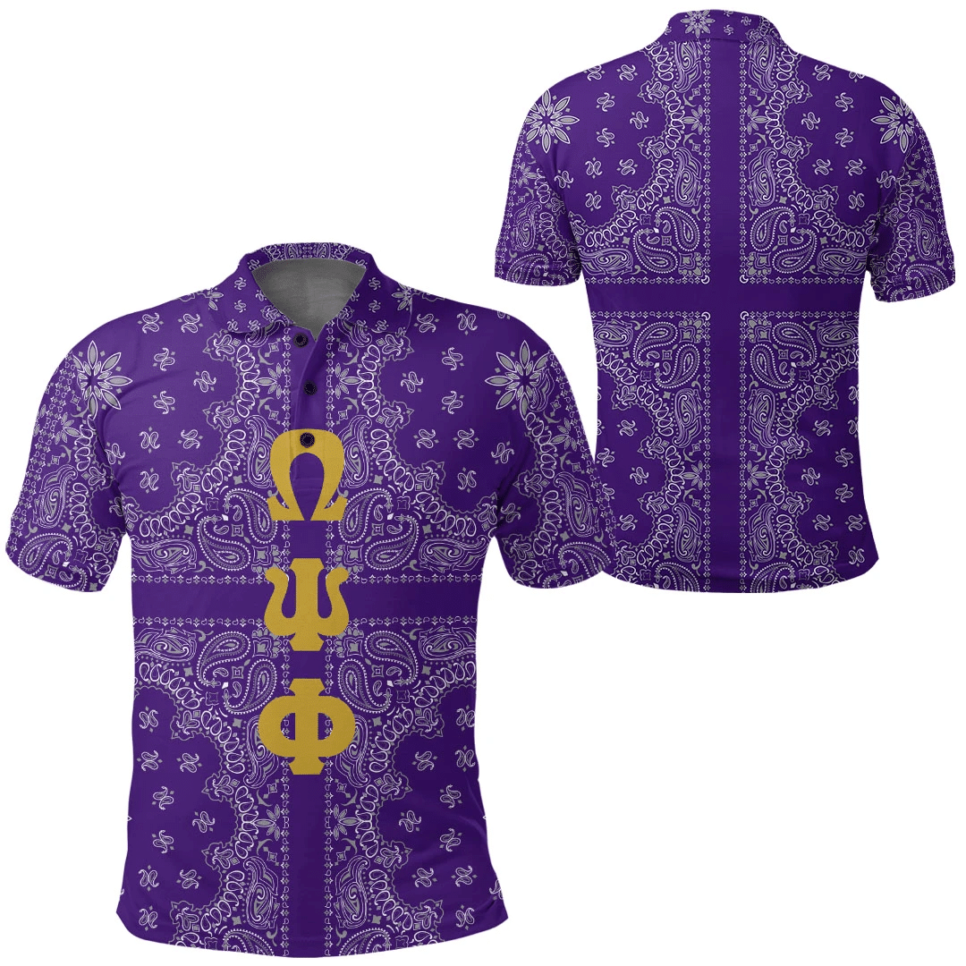 Fraternity Polo – Omega Psi Phi Paisley Style Polo Shirts