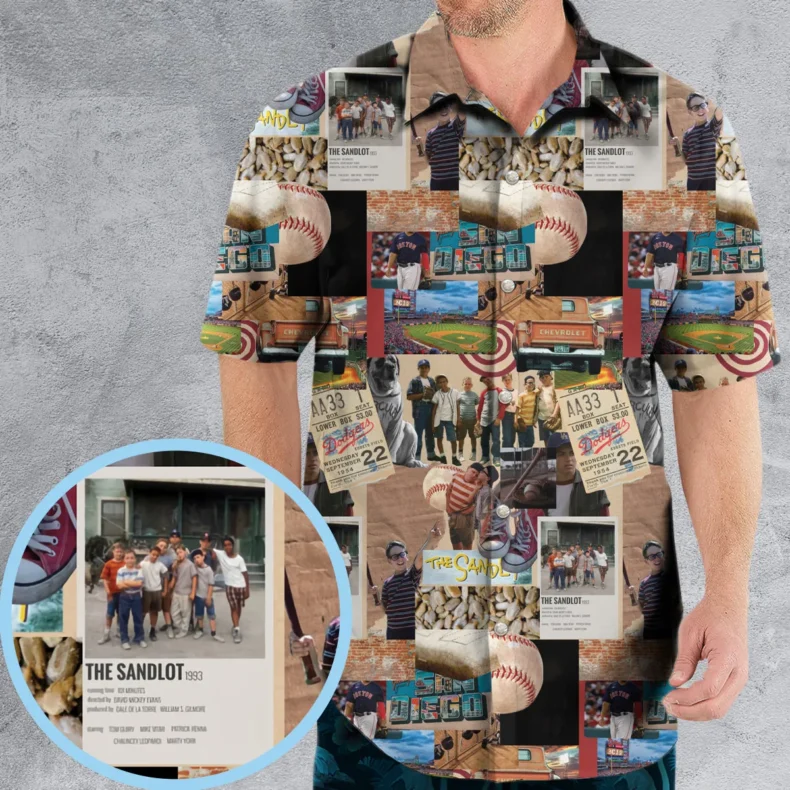 Memorable Baseball Movie Scenes Collage The Sandlot Hawaiian Shirt